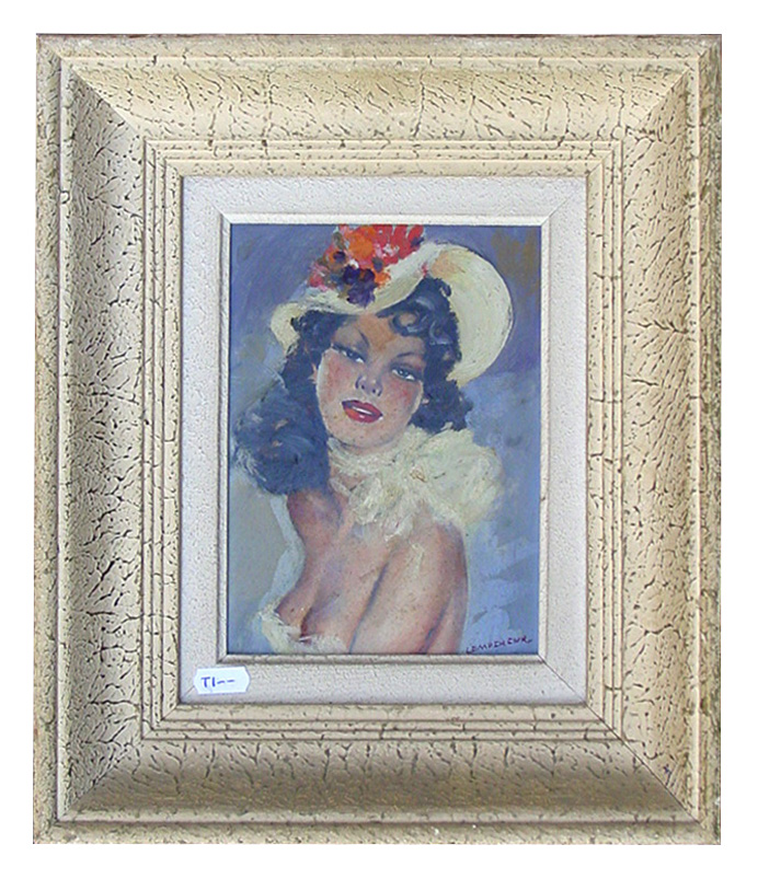 Quadro Art Decò Donna con cappello del XX Secolo. Opera d'arte esemplare - Robertaebasta® Art Gallery opere d’arte esclusive.